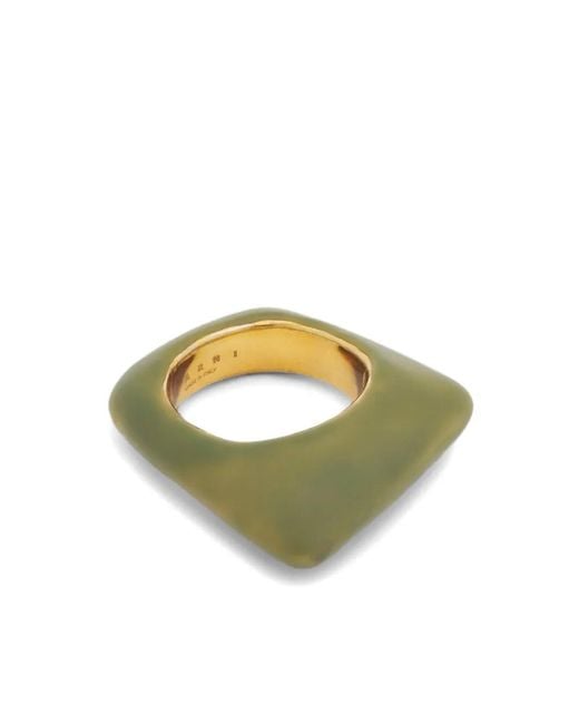Marni Green Ring Mit Trapezform