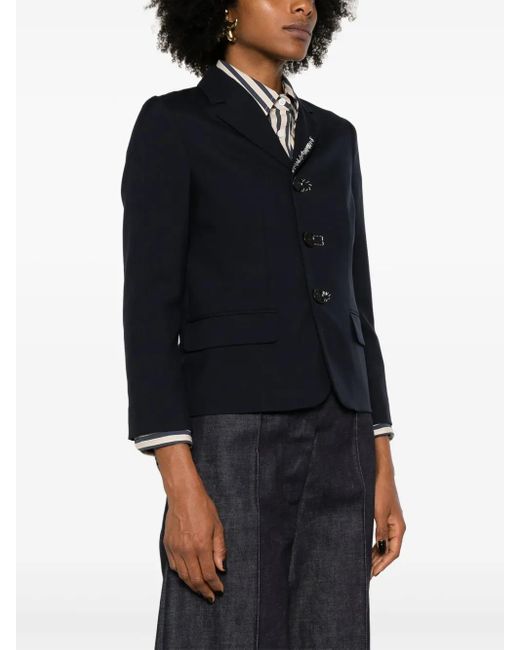 Marni Blue Elegant Mini Wool Jacket