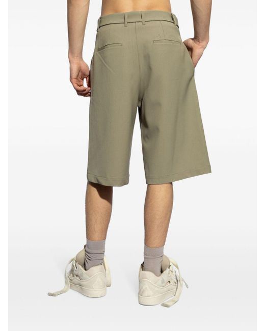 Etudes Studio Natural Pleated Wool Tailored Shorts for men