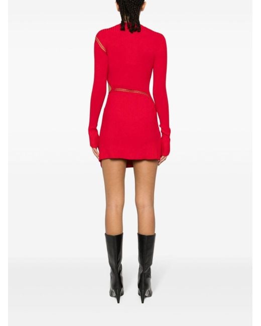 The Attico Red Knitted Mini Dress
