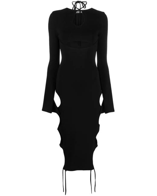 ANDREADAMO Black Cut-Out Detail Knitted Dress