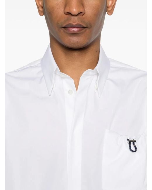 Camisa Con Cordones Y Logo Fendi de hombre de color White