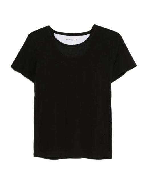 Purotatto Black Crew-Neck T-Shirt