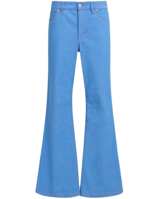 Marni Blue Low-rise Flared Trousers