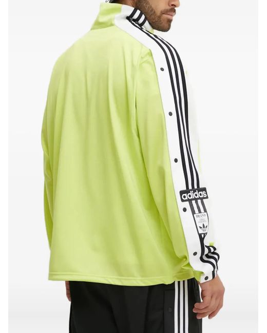 Felpa Con Zip E Decorazione A Tre Righe di Adidas in Green da Uomo