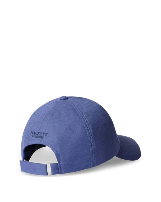 Hackett Blue Logo-Embroidered Linen Baseball Cap for men