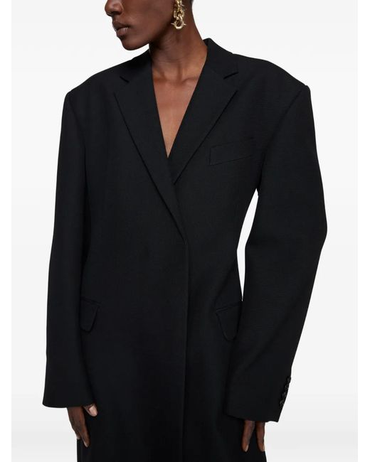 Acne Black Wool Double-Breasted Coat
