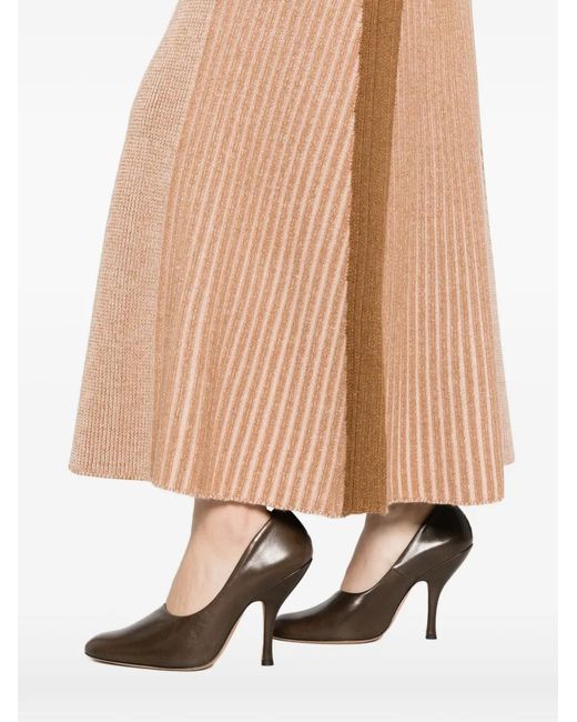Falda De Canalé Con Diseño Patchwork Bompard de color Brown