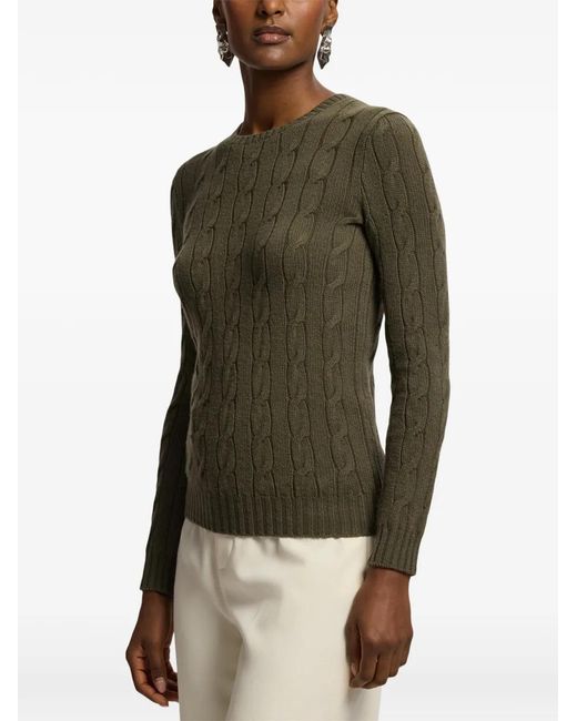 Ralph Lauren Green Cable-Knit Cashmere Sweater