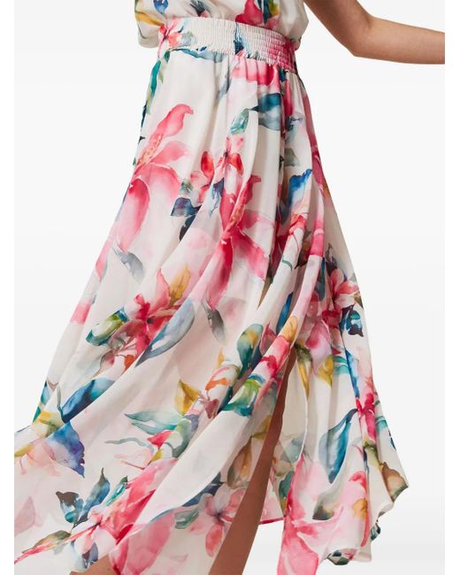 Falda con estampado floral Twinset de color Red