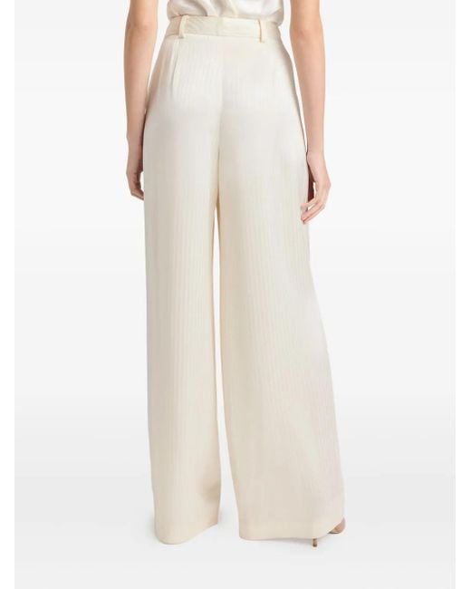 Pantalones Georgia de satén a rayas Cinq À Sept de color White