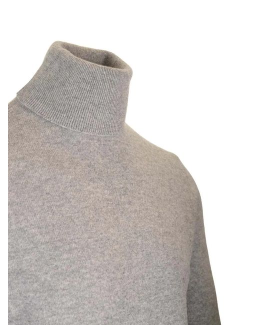 Al Duca D'aosta Gray Ribbed-Trim Cashmere Sweater for men