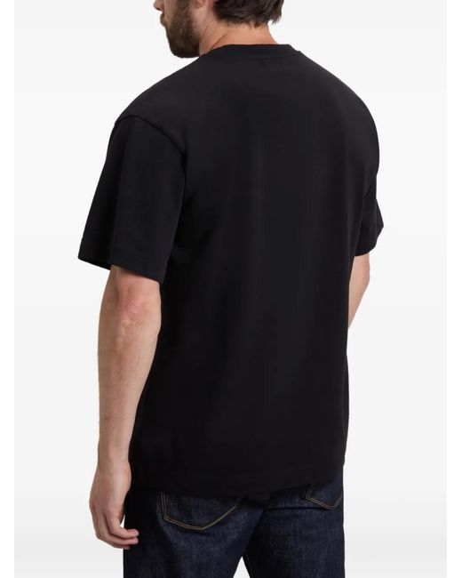 Woolrich Black Graphic-Print Heavy Jersey T-Shirt for men
