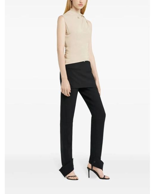 Courreges Natural Asymmetric Sleeveless Top
