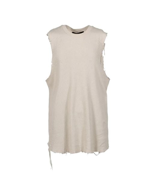 JUN/NAKAYAMA White Distressed Thermal T-Shirt for men