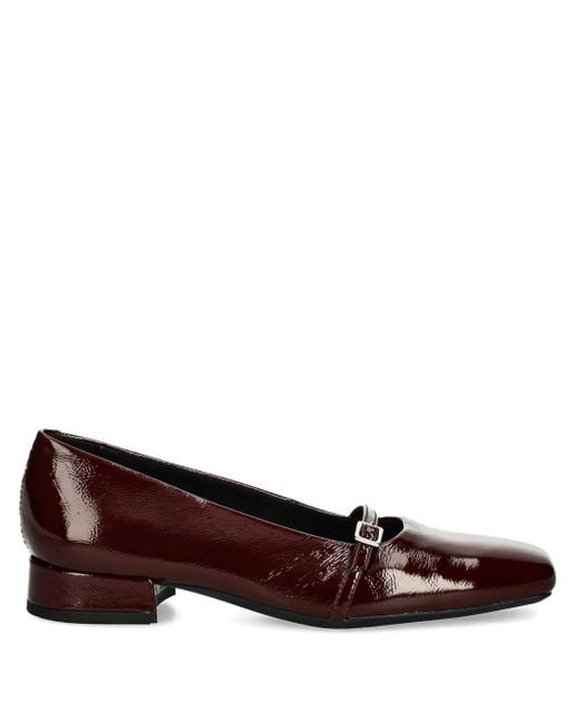 Vagabond Brown Debbi Buckle-Detail Square-Toe Ballet Flats
