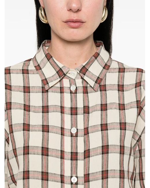 Rohe Oversized Geruite Blouse in het White