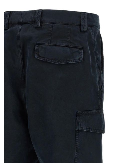 Brunello Cucinelli Blue Garment-Dyed Cotton Cargo Pants for men