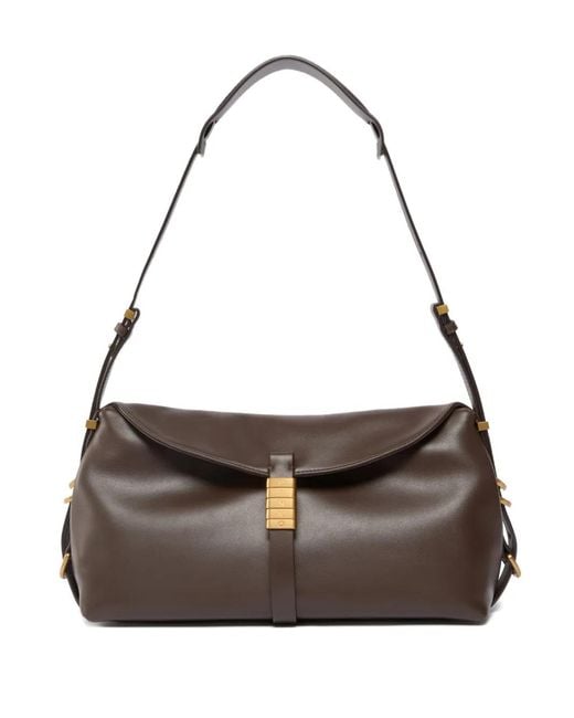 Pinko Metallic Sac Porté Épaule Classic Saddle Format Moyen