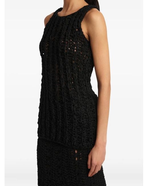 Khaite Black Openwork Evita Top