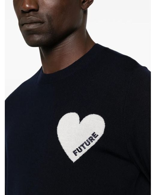 From Future Black Heart-Intarsia Sweater for men