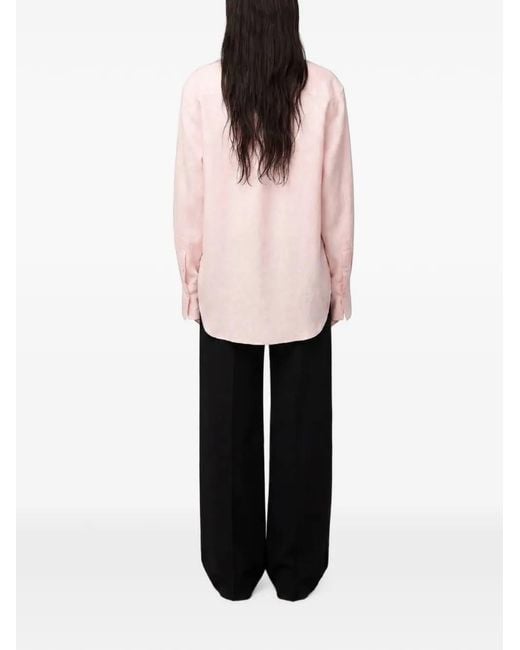 Another Tomorrow Pink Oversized Button-Front Shirt
