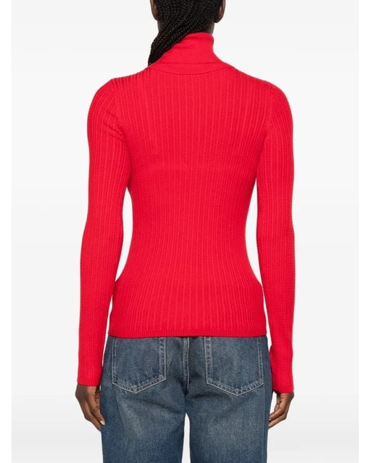 Sandro Red Pullover Mit Logo-Schild