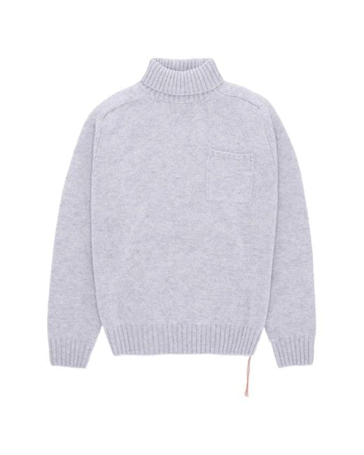 Fortela White Turtleneck Sweater for men