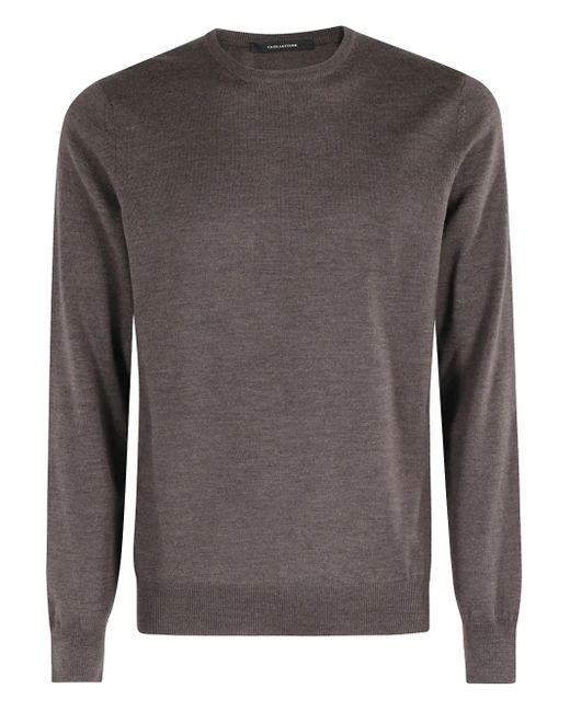 Jersey con cuello redondo de lana virgen Tagliatore de hombre de color Brown