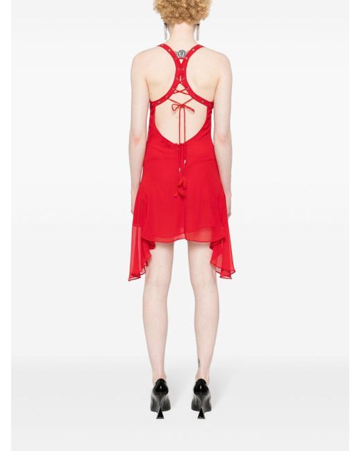 The Attico Mini-jurk Met Ringlets in het Red