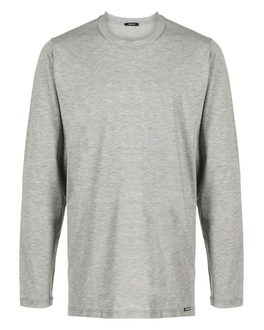 Tom Ford Gray Crew-neck Long-sleeve T-shirt for men
