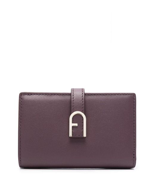 Furla Purple Logo-plaque Leather Wallet
