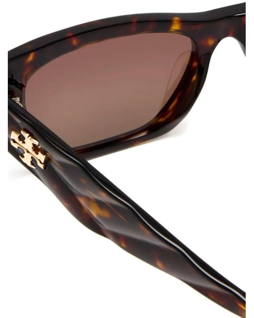 Occhiali Da Sole Cat-Eye Con Effetto Tartarugato di Tory Burch in Brown