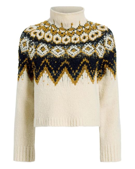 Proenza Schouler Black Lizzy Fairisle-Pattern Turtleneck Sweater