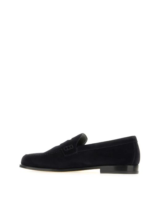 Doucal's Blue Suede Loafers for men