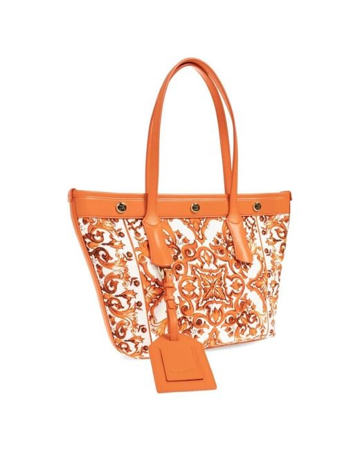 Dolce & Gabbana Orange Stylish Handbag With Customization