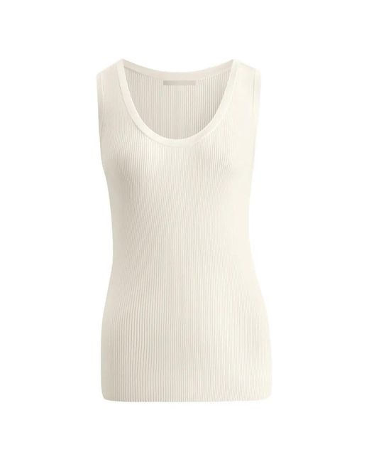 12 STOREEZ White Zoe Ribbed Tank Top