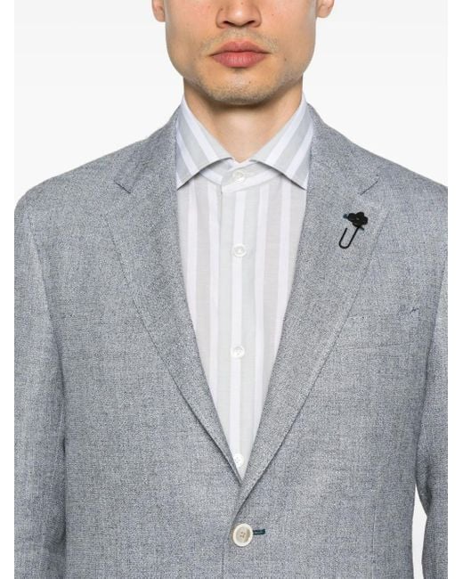 Lardini Gray Single-Breasted Blazer for men