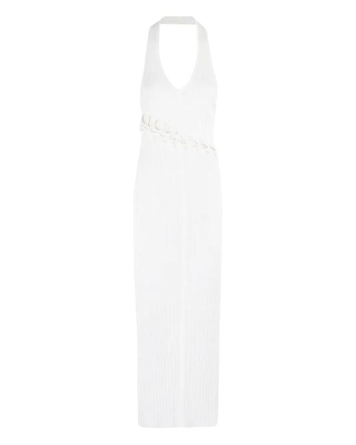 IRO White Ribbed Halterneck Dress