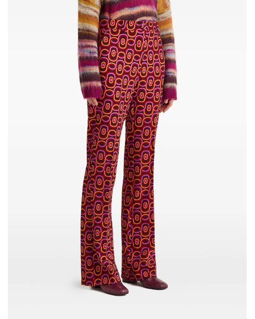 Maliparmi Red Printed Trousers