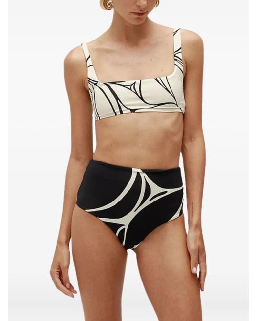 Cala De La Cruz Natural Francesca Printed Bikini Top