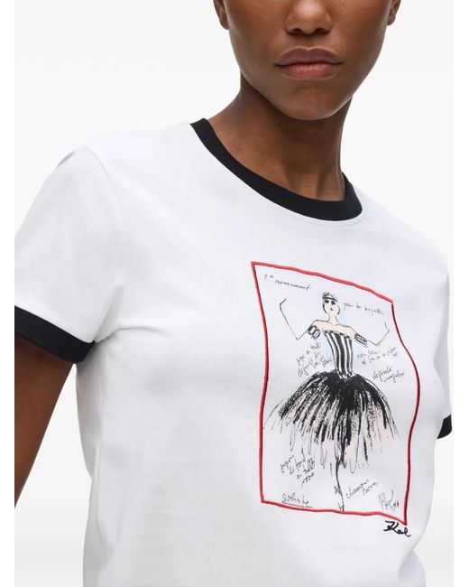 Karl Lagerfeld White Le Ballet T-Shirt