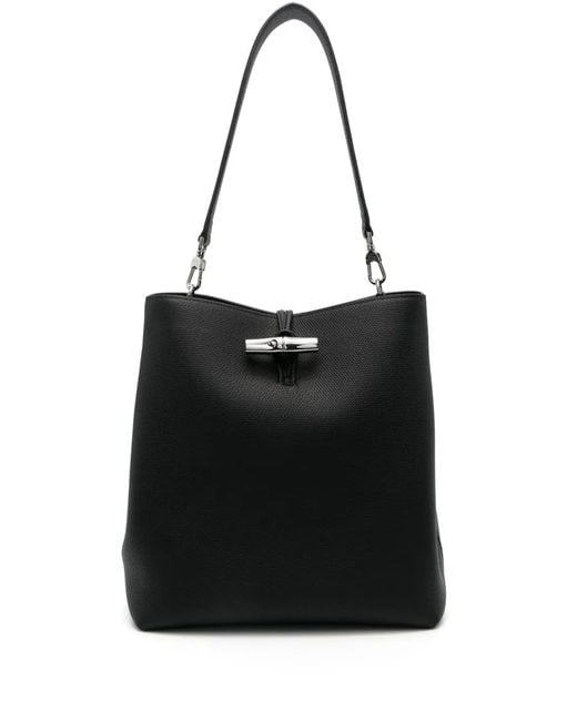 Longchamp Black Medium Le Roseau Shoulder Bag