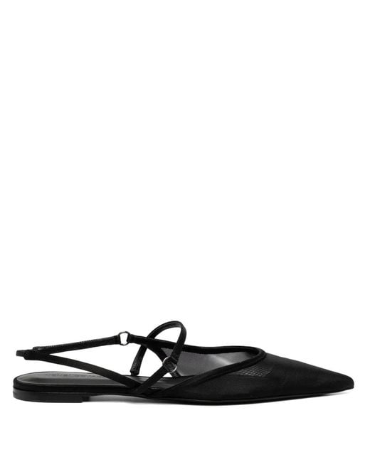 Nensi Dojaka Black Pointed-Toe Flat Pumps