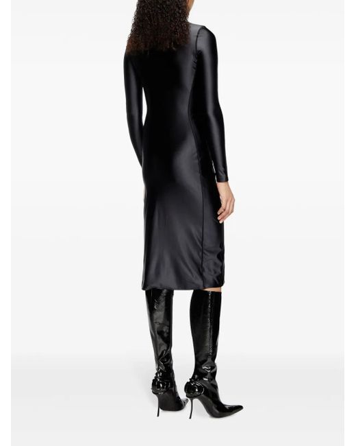 Vestido midi D-Silver DIESEL de color Black
