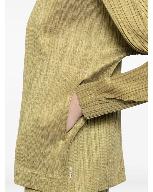 Pleats Please Issey Miyake Yellow Pleated Jacket