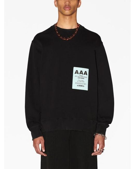 Ambush Black Pass-Patch Cotton Sweatshirt for men