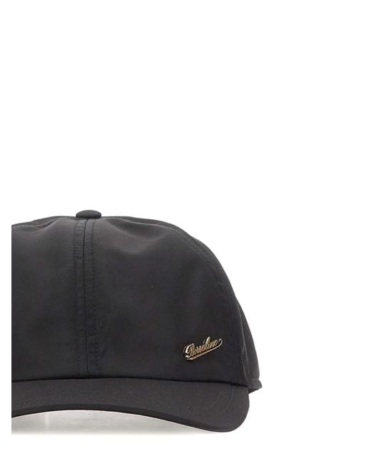 Borsalino Black Metal-Logo Baseball Cap