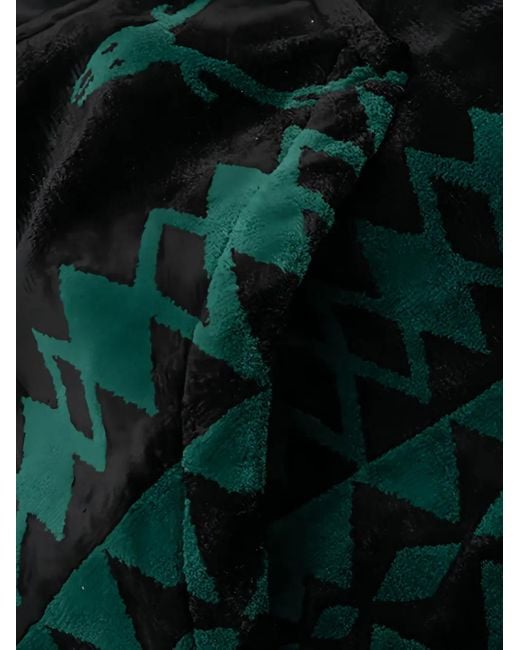 South2 West8 Green Deer-Pattern Coach Shirt Jacket for men