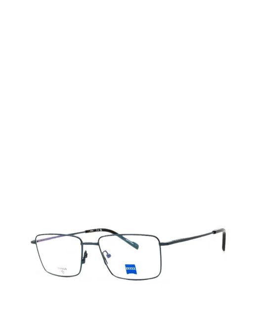 Zeiss Black Titanium Rectangle-Frame Glasses for men